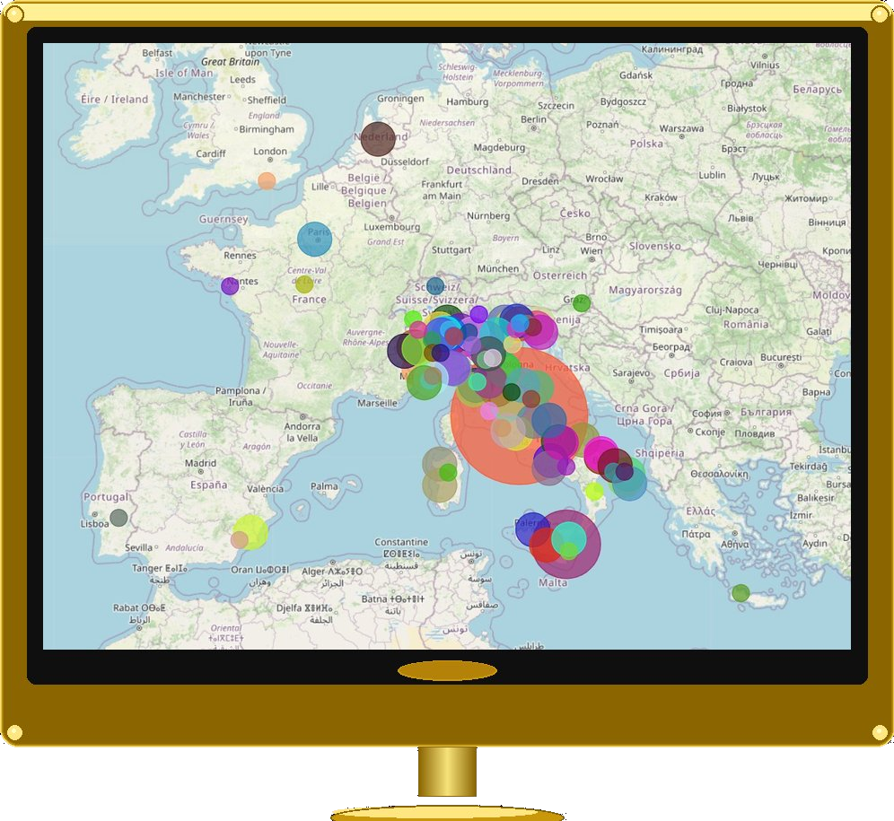 Mappa intenti radionici con dispositivi attivi